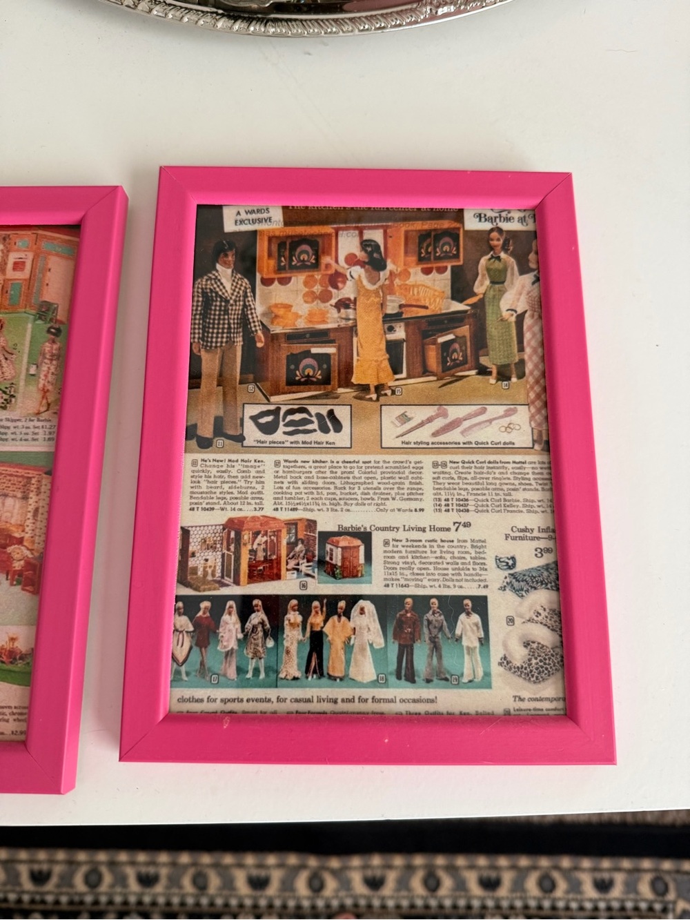 Set of 4 Pink Framed Vintage Barbie Print Art - Picture 5 of 7